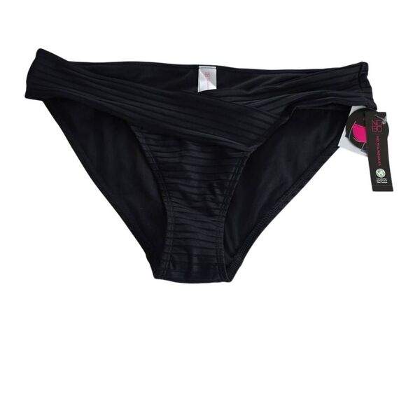 No Boundaries Women's Size Large Black V Front Ribbed Bikini Bottoms - Picture 1 of 8